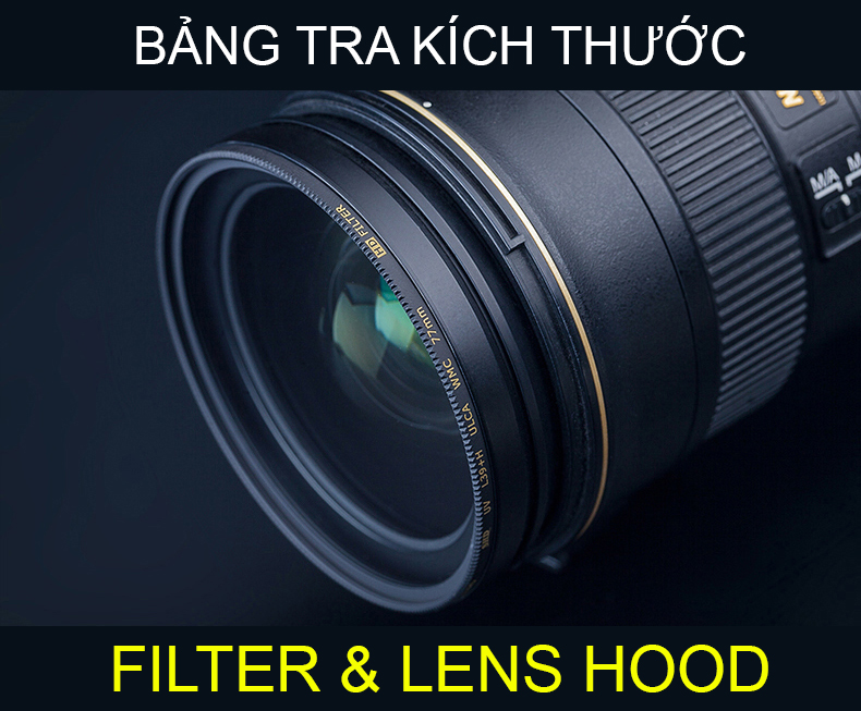 Kích cỡ Filter - Lens Hood